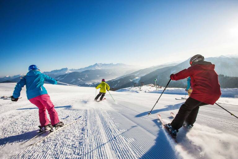 Aussicht beim Skifahren im Skigebiet Flachau